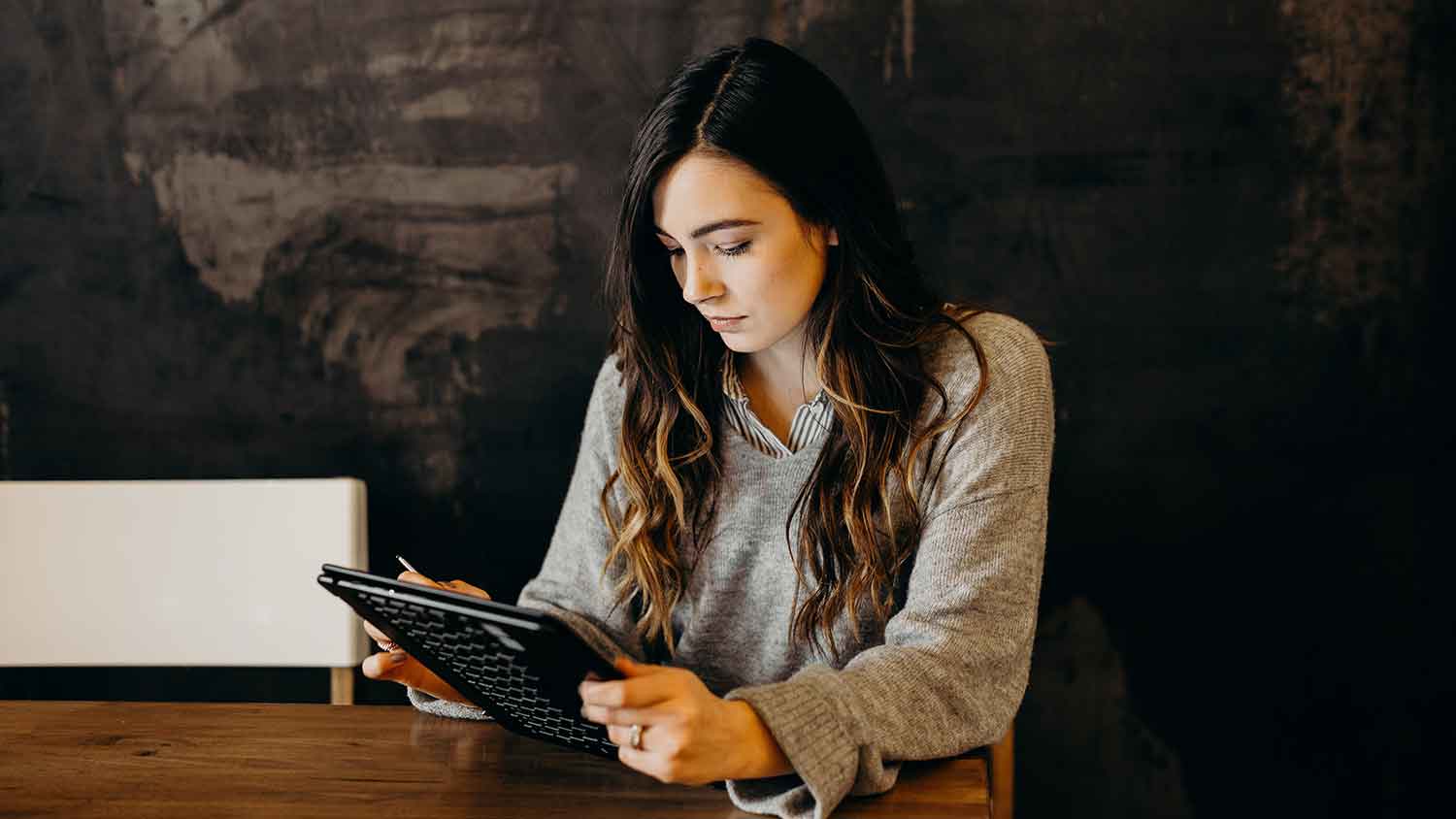 lady on a tablet