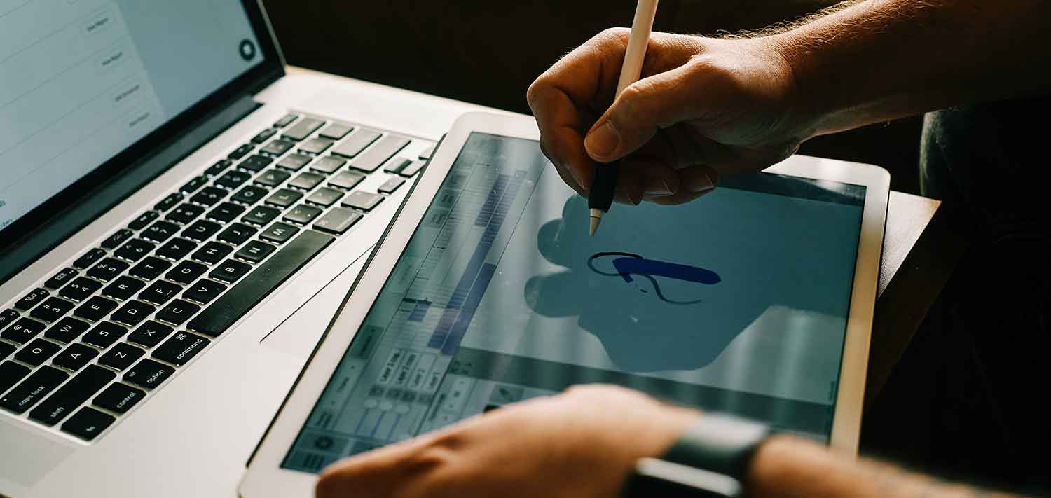 drawing on a tablet
